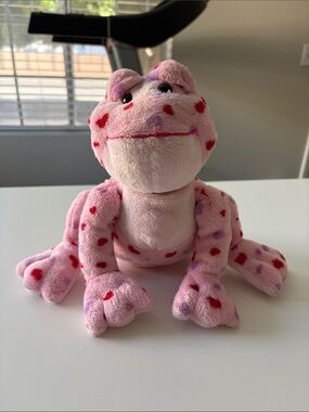 Ganz Webkinz Pink Heart-Print Love Frog Plush Stuffed Animal HM144 NO CODE